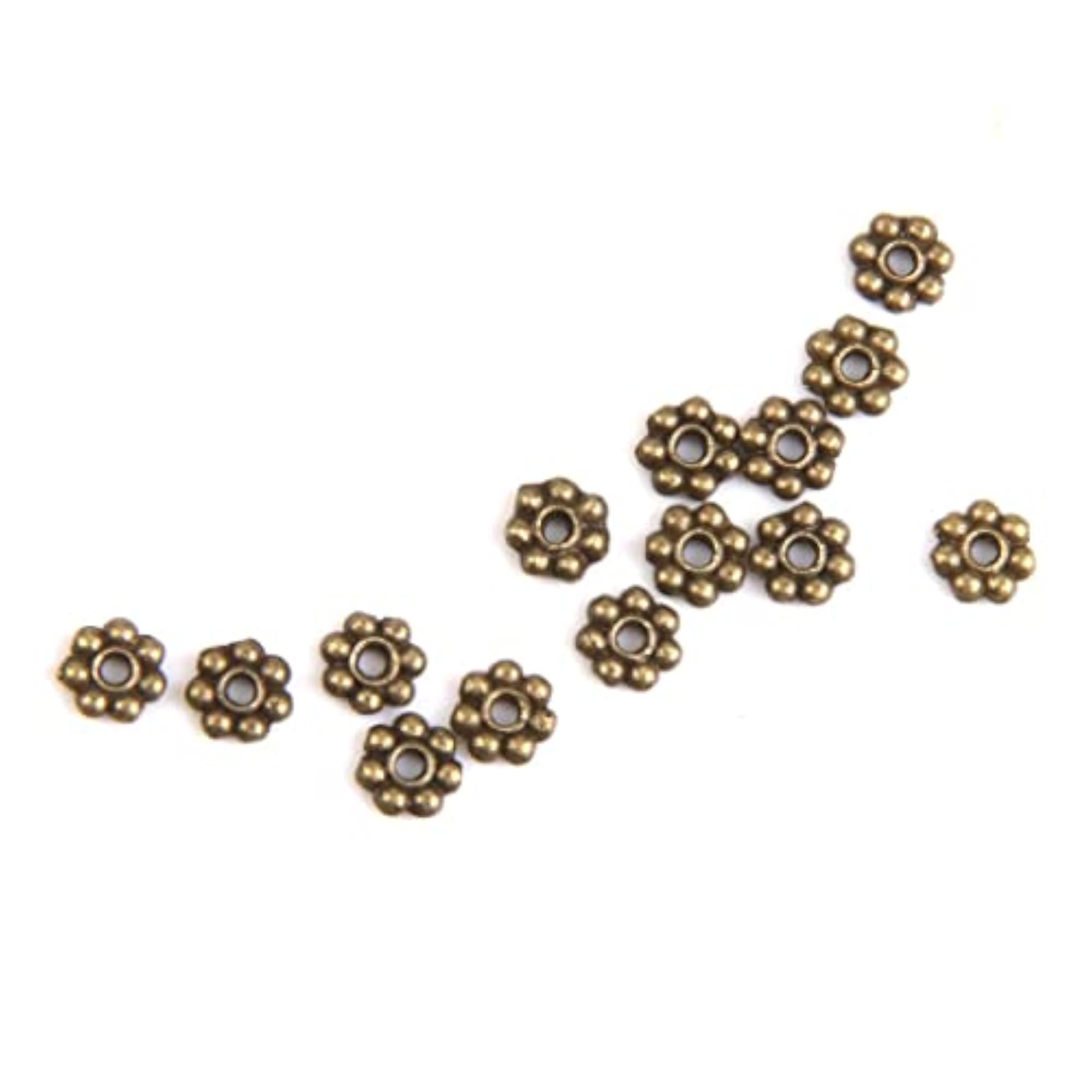 Snowflake Flower Spacer Beads Charms for DIY Crafts 4mm Bronze